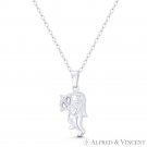 Cupid Angel Cherub Bow & Arrow .925 Sterling Silver 22x9mm 3D Love Charm Pendant Cupid Angel Cherub Bow & Arrow .925 Sterling Silver 22x9mm 3D Love Charm Pendant