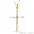 Christian Catholic Cross 10-Stone CZ Crystal 30x16mm Pendant in 14k Yellow Gold Christian Catholic Cross 10-Stone CZ Crystal 30x16mm Pendant in 14k Yellow Gold