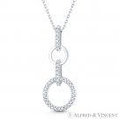 Double Eternity Circle CZ Crystal Love Necklace Pendant in .925 Sterling Silver Double Eternity Circle CZ Crystal Love Necklace Pendant in .925 Sterling Silver