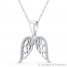 Guardian Angel St Michael Wings CZ Crystal Bling Pendant in .925 Sterling Silver Guardian Angel St Michael Wings CZ Crystal Bling Pendant in .925 Sterling Silver