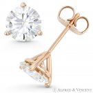 Round Cut Forever Classic Moissanite 3Pr Pushback Stud Earrings in 14k Rose Gold Round Cut Forever Classic Moissanite 3Pr Pushback Stud Earrings in 14k Rose Gold