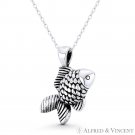 Goldfish Sealife Reversible 3D Hollow Oxidized .925 Sterling Silver Fish Pendant Goldfish Sealife Reversible 3D Hollow Oxidized .925 Sterling Silver Fish Pendant