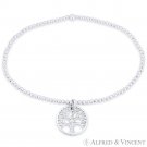 Tree-of-Life / Knowledge Etz Chaim Charm Stretch Bracelet in 925 Sterling Silver Tree-of-Life / Knowledge Etz Chaim Charm Stretch Bracelet in 925 Sterling Silver