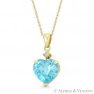 Heart-Shaped Faux Blue Topaz & Clear CZ Crystal 14k Yellow Gold 20mmx9mm Pendant Heart-Shaped Faux Blue Topaz & Clear CZ Crystal 14k Yellow Gold 20mmx9mm Pendant