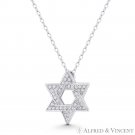Star of David Jewish Magen Charm Judaica CZ Crystal .925 Sterling Silver Pendant Star of David Jewish Magen Charm Judaica CZ Crystal .925 Sterling Silver Pendant