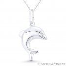 Hollow Dolphin Animal Charm 3D Reversible Italy 925 Sterling Silver 39mm Pendant Hollow Dolphin Animal Charm 3D Reversible Italy 925 Sterling Silver 39mm Pendant