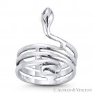 Snake Spirit Animal Serpentine Charm Boho Gypsy Wrap Ring in 925 Sterling Silver Snake Spirit Animal Serpentine Charm Boho Gypsy Wrap Ring in 925 Sterling Silver