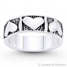 Stackable Heart Love Charm Ring Heavy 6mm Band in Oxidized .925 Sterling Silver Stackable Heart Love Charm Ring Heavy 6mm Band in Oxidized .925 Sterling Silver