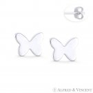 Butterfly-Shape Animal Charm Push-back Post Stud Earrings in 925 Sterling Silver