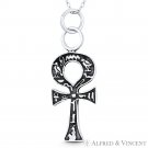 Ankh Cross Key-of-Life Egyptian Hieroglyph Charm Pendant in .925 Sterling Silver Ankh Cross Key-of-Life Egyptian Hieroglyph Charm Pendant in .925 Sterling Silver