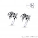 Tropical Palm Tree Beachbum Beach Life Charm .925 Sterling Silver Stud Earrings Tropical Palm Tree Beachbum Beach Life Charm .925 Sterling Silver Stud Earrings