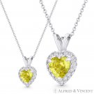 Heart Love Charm Faux Sapphire Yellow CZ Crystal 14k White Gold 12mmx8mm Pendant Heart Love Charm Faux Sapphire Yellow CZ Crystal 14k White Gold 12mmx8mm Pendant