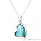 Sideways Heart Charm Lab Chalcedony Solid .925 Sterling Silver & Rhodium Pendant Sideways Heart Charm Lab Chalcedony Solid .925 Sterling Silver & Rhodium Pendant