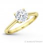 Forever Classic Round Moissanite 4Pr Solitaire 14k Yellow Gold Engagement Ring
