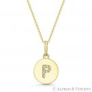 Initial Letter "P" CZ Crystal 14k Yellow Gold 15x9mm Round Disc Necklace Pendant Initial Letter "P" CZ Crystal 14k Yellow Gold 15x9mm Round Disc Necklace Pendant