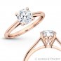 Forever ONE DEF Round Moissanite 4Pr Solitaire Engagement Ring in 14k Rose Gold