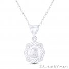 Holy Mother of God Virgin Mary 15mm Medal 925 Sterling Silver Reversible Pendant Holy Mother of God Virgin Mary 15mm Medal 925 Sterling Silver Reversible Pendant