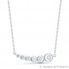 Curved Bar CZ Crystal .925 Sterling Silver Love Journey Charm Pendant & Necklace Curved Bar CZ Crystal .925 Sterling Silver Love Journey Charm Pendant & Necklace