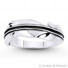 Eagle's / Angel's Wing Feather Charm Rustic Ring in Oxidized 925 Sterling Silver Eagle's / Angel's Wing Feather Charm Rustic Ring in Oxidized 925 Sterling Silver
