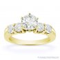 Forever ONE DEF Round Cut Moissanite 5-Stone Engagement Ring in 14k Yellow Gold