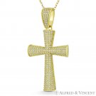 Large Pattée / Formée Cross CZ Crystal Pendant in .925 Sterling Silver & 14k YG Large Pattée / Formée Cross CZ Crystal Pendant in .925 Sterling Silver & 14k YG