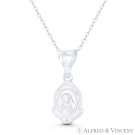 Holy Mother of God Virgin Mary Medal 25mm Religious Pendant .925 Sterling Silver Holy Mother of God Virgin Mary Medal 25mm Religious Pendant .925 Sterling Silver