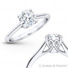 Forever Classic Round Moissanite 4Pr Solitaire Engagement Ring in 14k White Gold