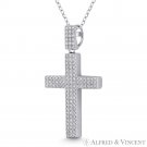 Latin Crucifix Cross Cubic Zirconia Crystal .925 Sterling Silver Rhodium Pendant Latin Crucifix Cross Cubic Zirconia Crystal .925 Sterling Silver Rhodium Pendant