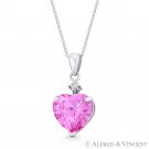 Heart-Shaped Faux Tourmaline Pink CZ Crystal 20mmx9mm Pendant in 14k White Gold Heart-Shaped Faux Tourmaline Pink CZ Crystal 20mmx9mm Pendant in 14k White Gold