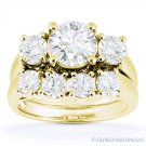 Forever Brilliant Moissanite 14k Yellow Gold Engagement Wedding Ring Bridal Set Forever Brilliant Moissanite 14k Yellow Gold Engagement Wedding Ring Bridal Set