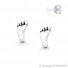 Baby Footprint Motherhood Charm Push-Back Stud Earrings in .925 Sterling Silver Baby Footprint Motherhood Charm Push-Back Stud Earrings in .925 Sterling Silver