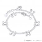 1.7mm Curb, 6mm Ring Link Chain & 5mm Ringing Charm .925 Sterling Silver Anklet 1.7mm Curb, 6mm Ring Link Chain & 5mm Ringing Charm .925 Sterling Silver Anklet