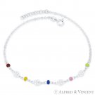 Ladybug Charm, Enamel Bead, & Flat Rolo Chain Italy .925 Sterling Silver Anklet Ladybug Charm, Enamel Bead, & Flat Rolo Chain Italy .925 Sterling Silver Anklet