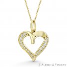 Heart Valentine Love Charm CZ Crystal Necklace Pendant in Solid 14k Yellow Gold Heart Valentine Love Charm CZ Crystal Necklace Pendant in Solid 14k Yellow Gold