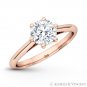 Forever ONE GHI Round Moissanite 6Pr Solitaire Engagement Ring in 14k Rose Gold