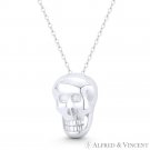 Skull Skeleton Head Goth & Punk Charm Italy .925 Sterling Silver Hollow Pendant Skull Skeleton Head Goth & Punk Charm Italy .925 Sterling Silver Hollow Pendant
