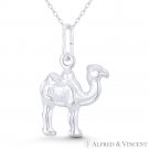 Bactrian Camel Animal Charm Hollow Reversible 3D Pendant in .925 Sterling Silver