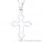Fancy Modern Cross .925 Sterling Silver Wavy Open-Design Christian Charm Pendant Fancy Modern Cross .925 Sterling Silver Wavy Open-Design Christian Charm Pendant