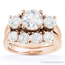Forever Brilliant Moissanite 14k Rose Gold Engagement & Wedding Ring Bridal Set Forever Brilliant Moissanite 14k Rose Gold Engagement & Wedding Ring Bridal Set