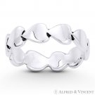 Stackable Heart Love Charm Ring Oxidized .925 Sterling Silver 5mm Eternity Band Stackable Heart Love Charm Ring Oxidized .925 Sterling Silver 5mm Eternity Band