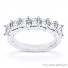 Square Cut Forever ONE D-E-F Moissanite 14k White Gold 7-Stone Band Wedding Ring Square Cut Forever ONE D-E-F Moissanite 14k White Gold 7-Stone Band Wedding Ring