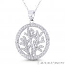 Seaweed Ocean Plant-Life CZ Crystal Pave .925 Sterling Silver & Rhodium Pendant Seaweed Ocean Plant-Life CZ Crystal Pave .925 Sterling Silver & Rhodium Pendant