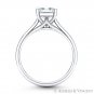 Forever ONE DEF Square Moissanite 4Pr Solitaire Engagement Ring in 14k White Gol