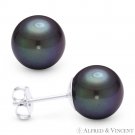 Mystic Black Cultured Freshwater Pearl Pushback Stud Earrings in 14k White Gold Mystic Black Cultured Freshwater Pearl Pushback Stud Earrings in 14k White Gold