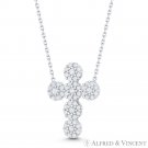 Modern Christian Cross Clear CZ Crystal Pendant Necklace in .925 Sterling Silver Modern Christian Cross Clear CZ Crystal Pendant Necklace in .925 Sterling Silver