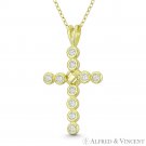 Paternoster Rosary Cross CZ Crystal X Rope .925 Sterling Silver & 14k YG Pendant Paternoster Rosary Cross CZ Crystal X Rope .925 Sterling Silver & 14k YG Pendant