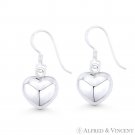 28x12mm Puffed Hollow Heart Dangling Drop Hook Earrings in .925 Sterling Silver 28x12mm Puffed Hollow Heart Dangling Drop Hook Earrings in .925 Sterling Silver