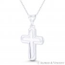 Fancy Modern Christian Cross Lightweight Italy-Made .925 Sterling Silver Pendant Fancy Modern Christian Cross Lightweight Italy-Made .925 Sterling Silver Pendant