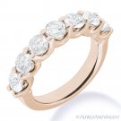 Round Cut Forever ONE D-E-F Moissanite 14k Rose Gold 7-Stone Band Wedding Ring