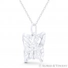 Butterfly Insect 3D Hollow Reversible .925 Sterling Silver Animal Charm Pendant Butterfly Insect 3D Hollow Reversible .925 Sterling Silver Animal Charm Pendant